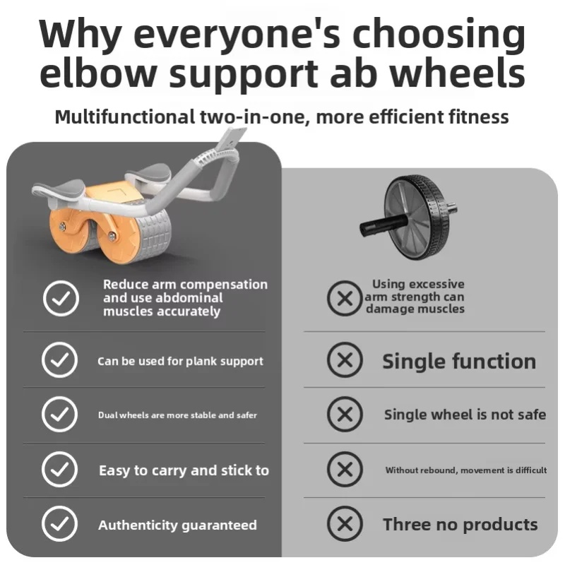 Roller Latihan Perut Roda Gand - Ab Roller Wheel With Elbow Support ulasan dan harga