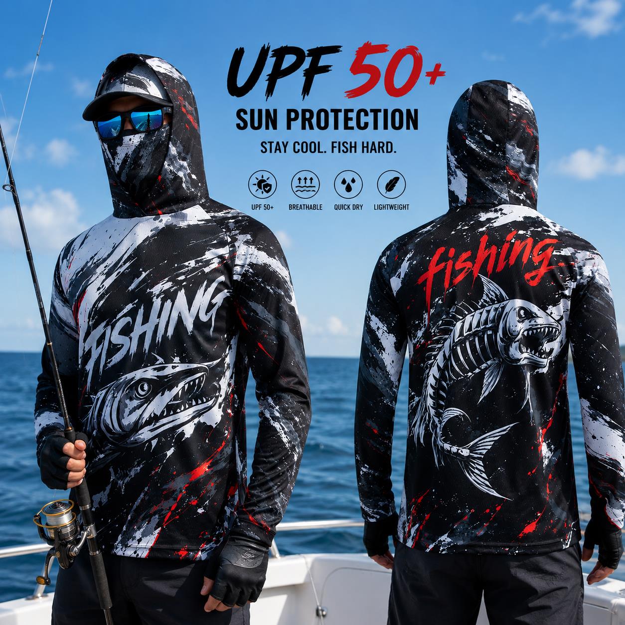 Hoodie Pancing Pria Cepat Keri - Fishing ulasan dan harga